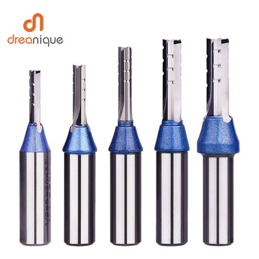 Dreanique 1/2" Shank 3-Flute TCT Straight Router Bit