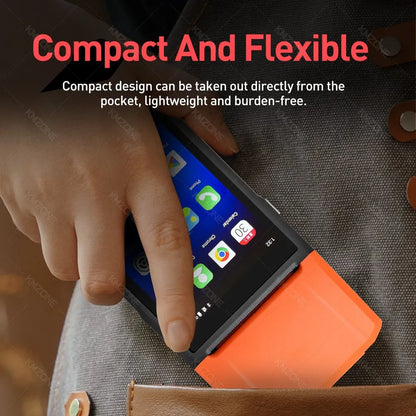 Android 8.1/13/14 PDA Terminal POS Machine 5.0" Touch Screen Built-in 58mm Bluetooth Thermal Receipt Printer Support Wifi GPS