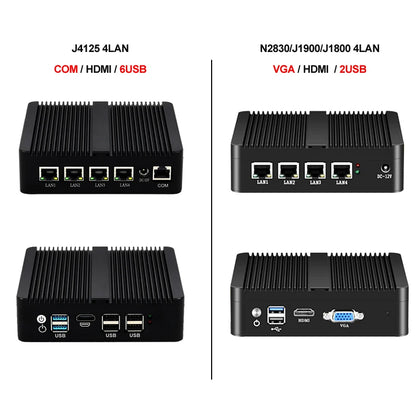 BEBEPC 4LAN Fanless Mini PC Firewall Router