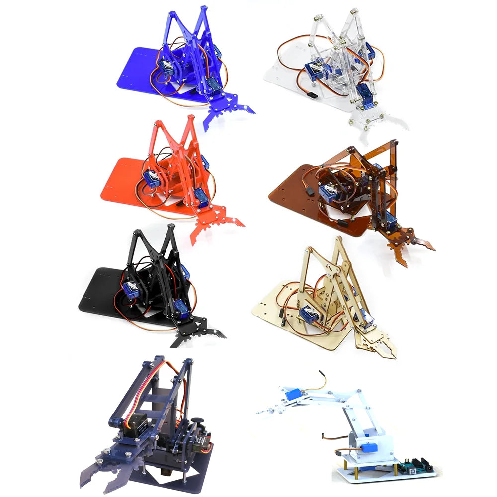 SG90 MG90S 4 Dof Unassembly Acrylic Mechanical Robot Manipulator Claw Kit