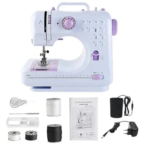 Compact Mini Sewing Machine With 12 Built-In Stitches