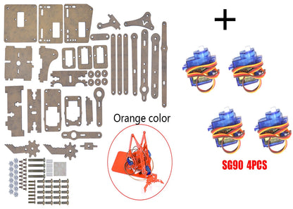 SG90 MG90S 4 Dof Unassembly Acrylic Mechanical Robot Manipulator Claw Kit