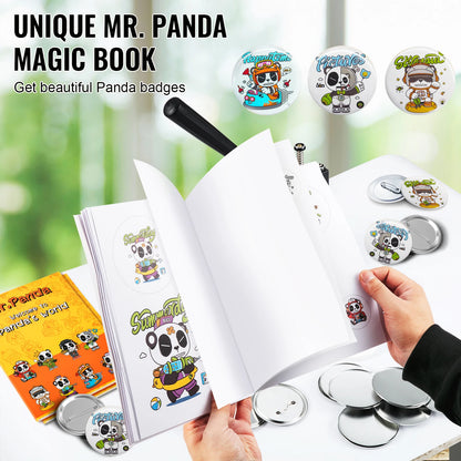 VEVOR 3-Inch Button Maker Kit with 100 Pieces, Circle Cutter, and Bonus Magic Book