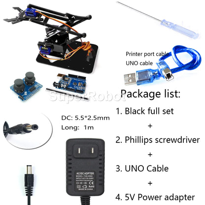 SG90 MG90S 4 Dof Unassembly Acrylic Mechanical Robot Manipulator Claw Kit