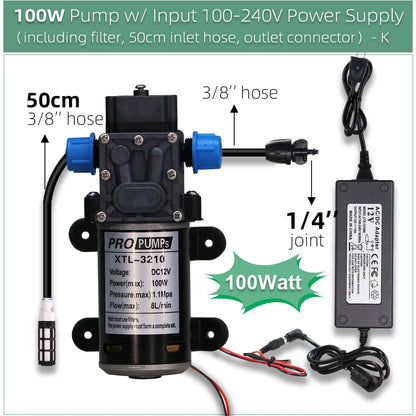 5–50M 45W Pump Self-Priming Irrigation System Garden Spray Cooling Kit.
