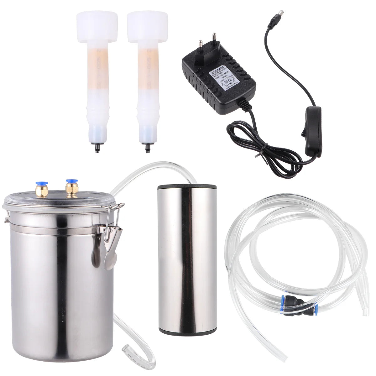 2L Stainless Compact Electric Milking Machine for Goats & Sheep Steel Bucket with Suction Pump