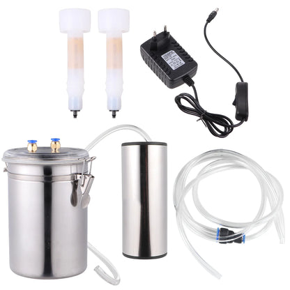 2L Stainless Compact Electric Milking Machine for Goats & Sheep Steel Bucket with Suction Pump