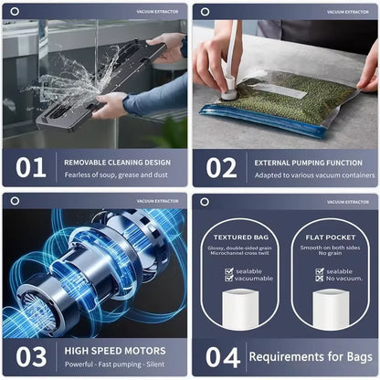 Electric Food Vacuum Sealer with Built-In Cutter & Touch Controls