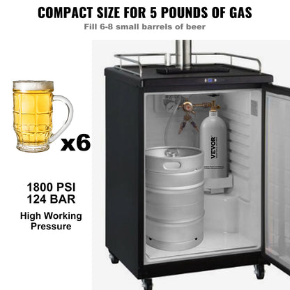 VEVOR 5 lbs Aluminum CO2 Tank with CGA320 Valve