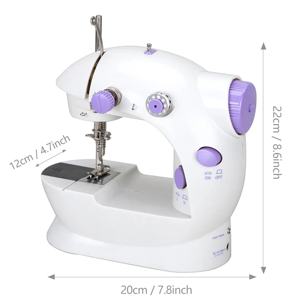 Portable Electric Household Sewing Machine with Light & Speed Control for Beginners and Home DIY Projects