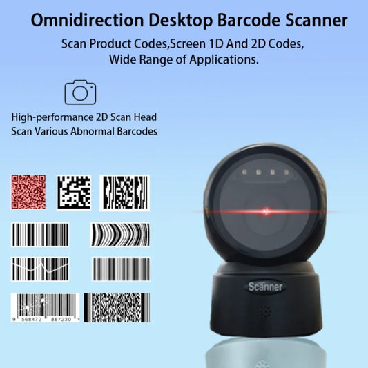 Omnidirectional 1D/2D QR Desktop Barcode Scanner