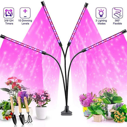 Full Spectrum USB LED Plant Grow Light with 10 Dimmable Levels and Timer