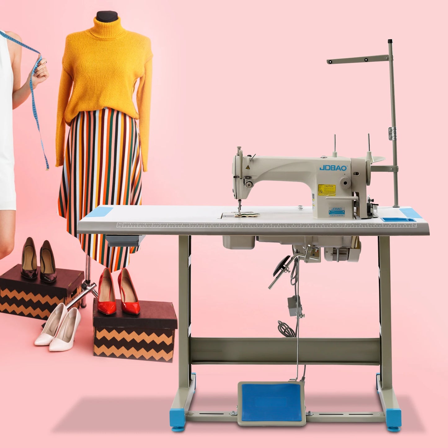 550W Industrial Upholstery Sewing Machine with Motor