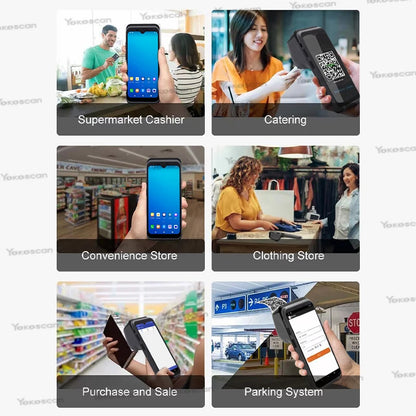 Google Android 10 Handheld POS Terminal with Built-In Printer and Barcode Scanner