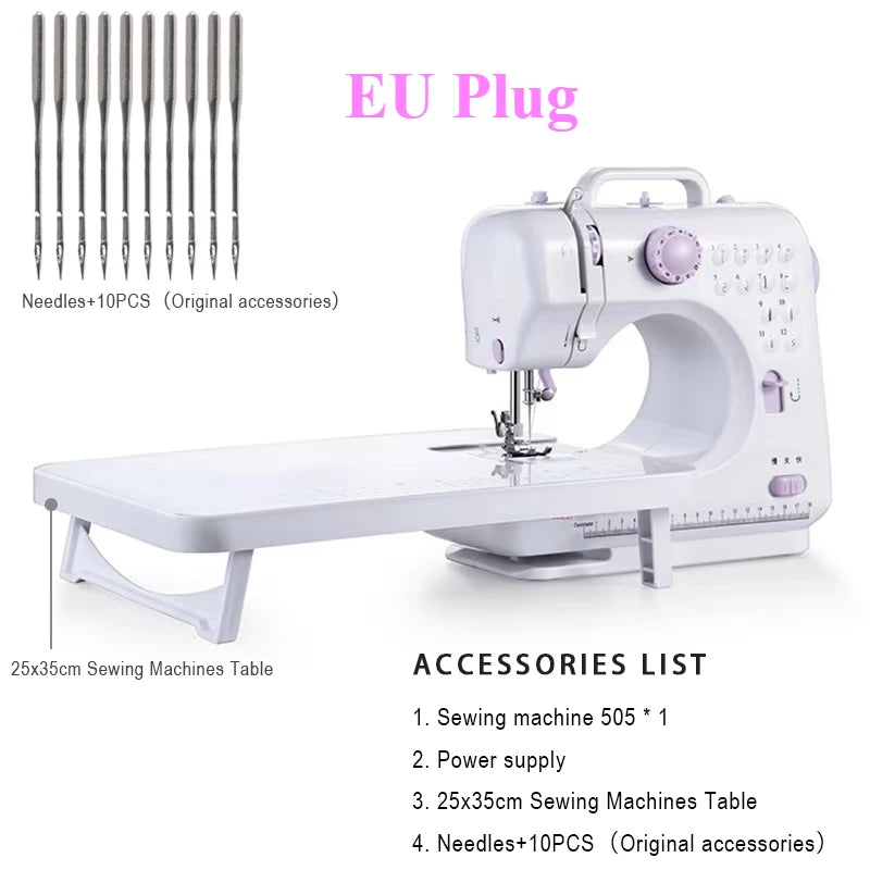 Compact Mini Sewing Machine With 12 Built-In Stitches