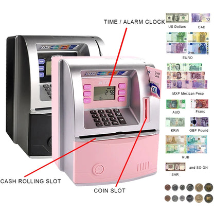 Super Real Estate Voice ATM Piggy Bank with Card, PIN, and Real Cash Deposit Feature