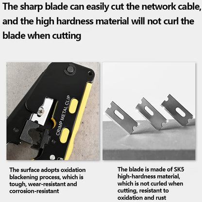 All-in-One RJ45/RJ12/RJ11 Pass-Through Network Cable Crimping Tool