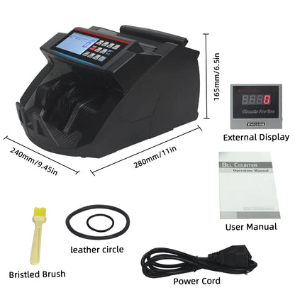 2100D Multi-Currency Money Counting Machine with UV, MG, IR Detection and LCD Display