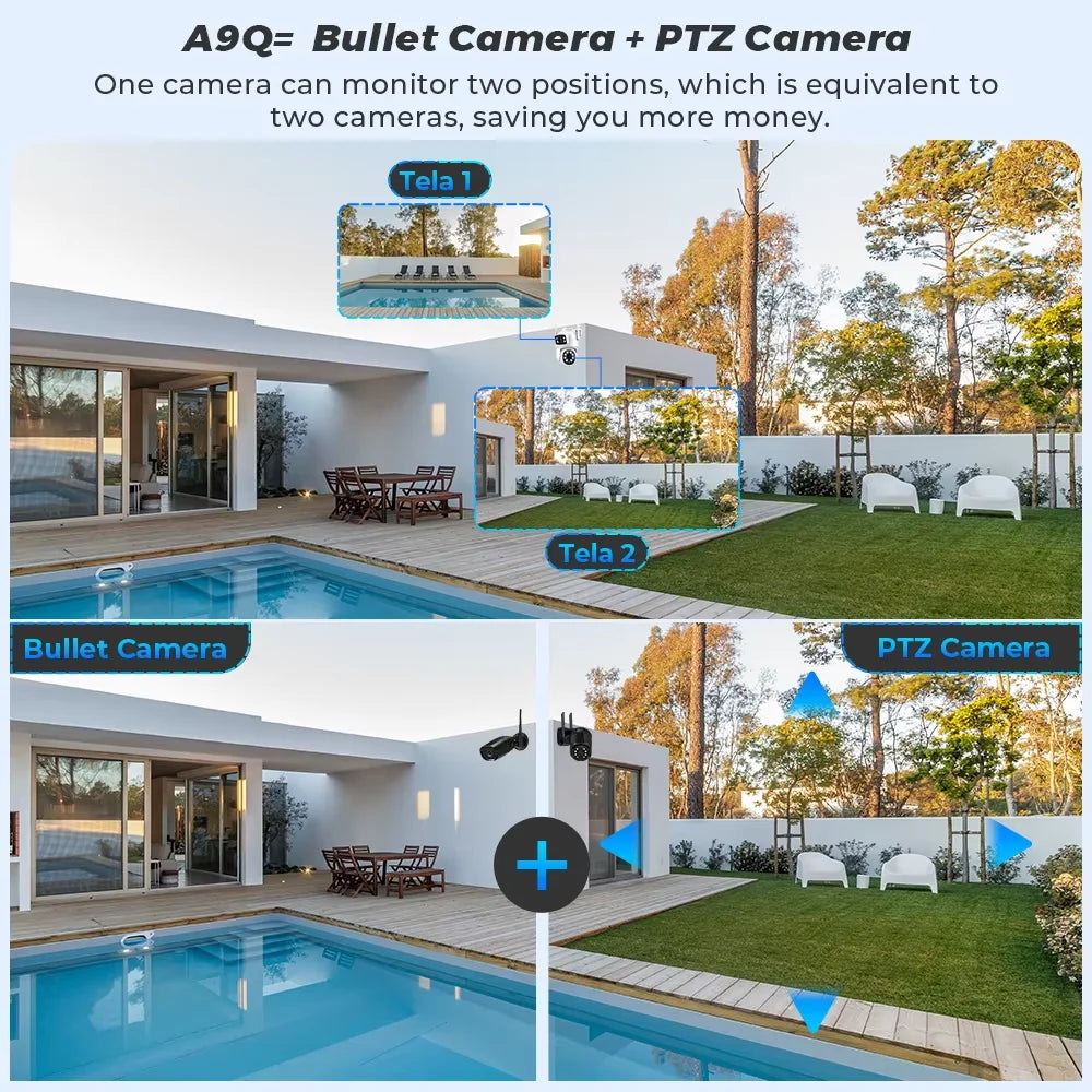 BESDER 4K 8MP/10MP Dual-Lens Outdoor Security Camera