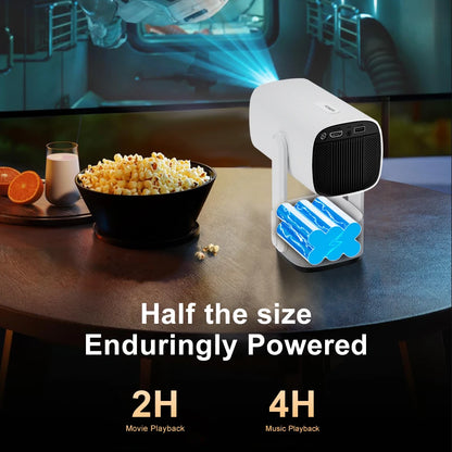 Salange K2 Smart 4K Projector with Built-in Battery and Bluetooth Speaker