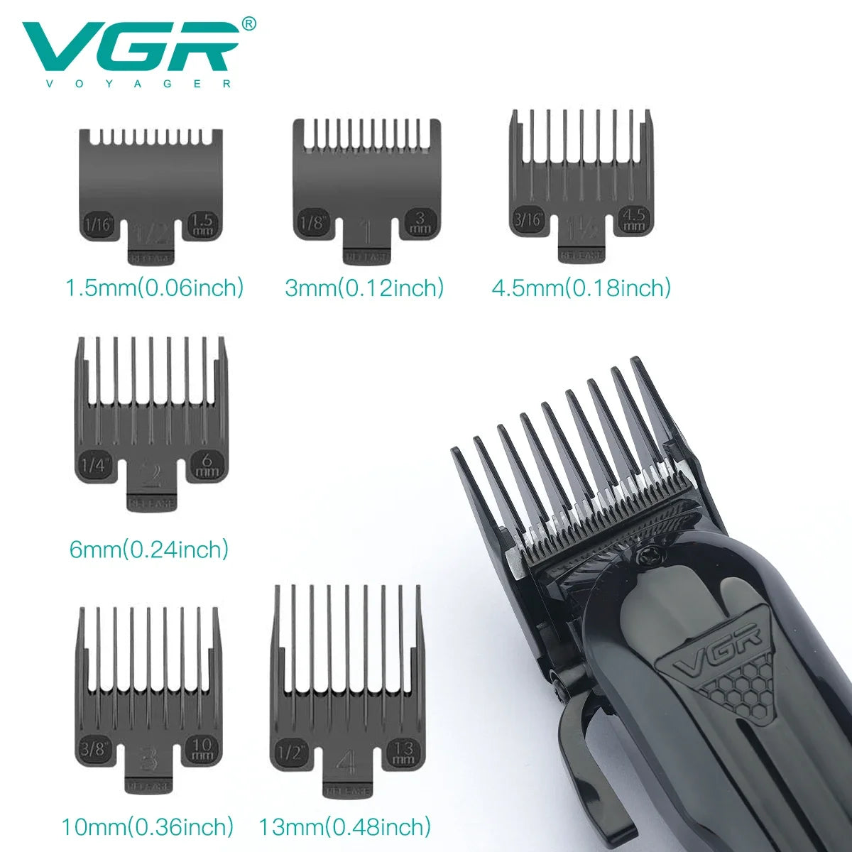 VGR V-282 Professional Cordless Hair Clipper with LED Display and Precision Blades