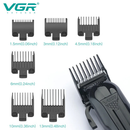 VGR V-282 Professional Cordless Hair Clipper with LED Display and Precision Blades