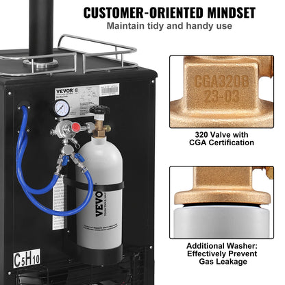 VEVOR 5 lbs Aluminum CO2 Tank with CGA320 Valve
