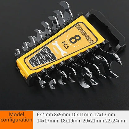 FUTE Ultra-Thin Double Open-End Wrench Set (6–32mm)