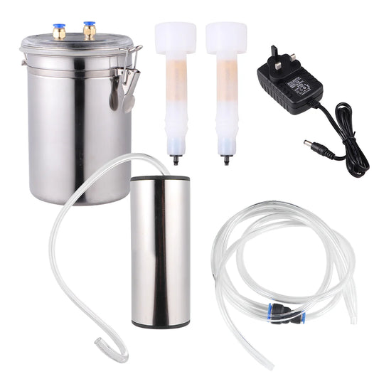 2L Stainless Compact Electric Milking Machine for Goats & Sheep Steel Bucket with Suction Pump