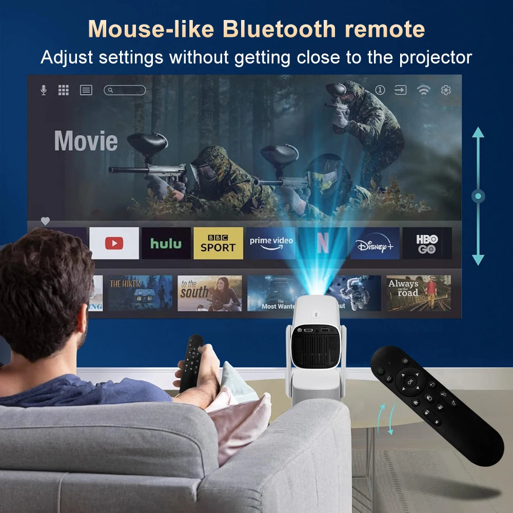 Salange K2 Smart 4K Projector with Built-in Battery and Bluetooth Speaker