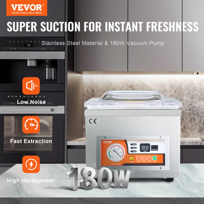 VEVOR DZ-260A Chamber Vacuum Sealer with 15.7" Sealing Length Kitchen Vacuum Packing Machine