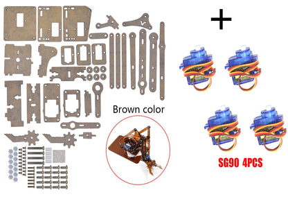 SG90 MG90S 4 Dof Unassembly Acrylic Mechanical Robot Manipulator Claw Kit