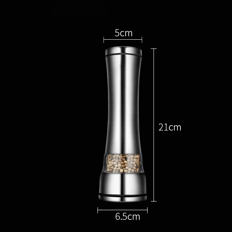 Premium Stainless Steel Salt and Pepper Grinder Set with Adjustable Ceramic Rotor