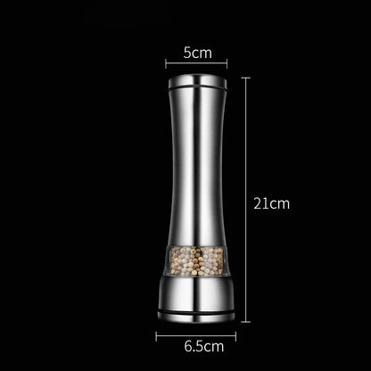 Premium Stainless Steel Salt and Pepper Grinder Set with Adjustable Ceramic Rotor