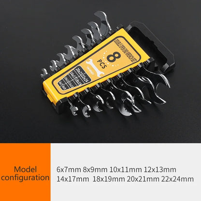 FUTE Ultra-Thin Double Open-End Wrench Set (6–32mm)