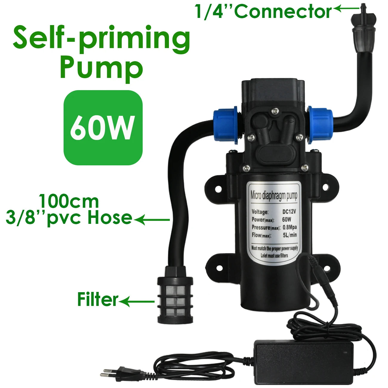 5M-30M Garden Watering System Self-priming Pump Timer 360° Bendable Mist Brass Cooling Sprinkler Drip Irrigation Kit Pot Bonsai