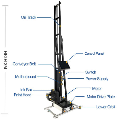Vertical 3D Wall Printing Machine