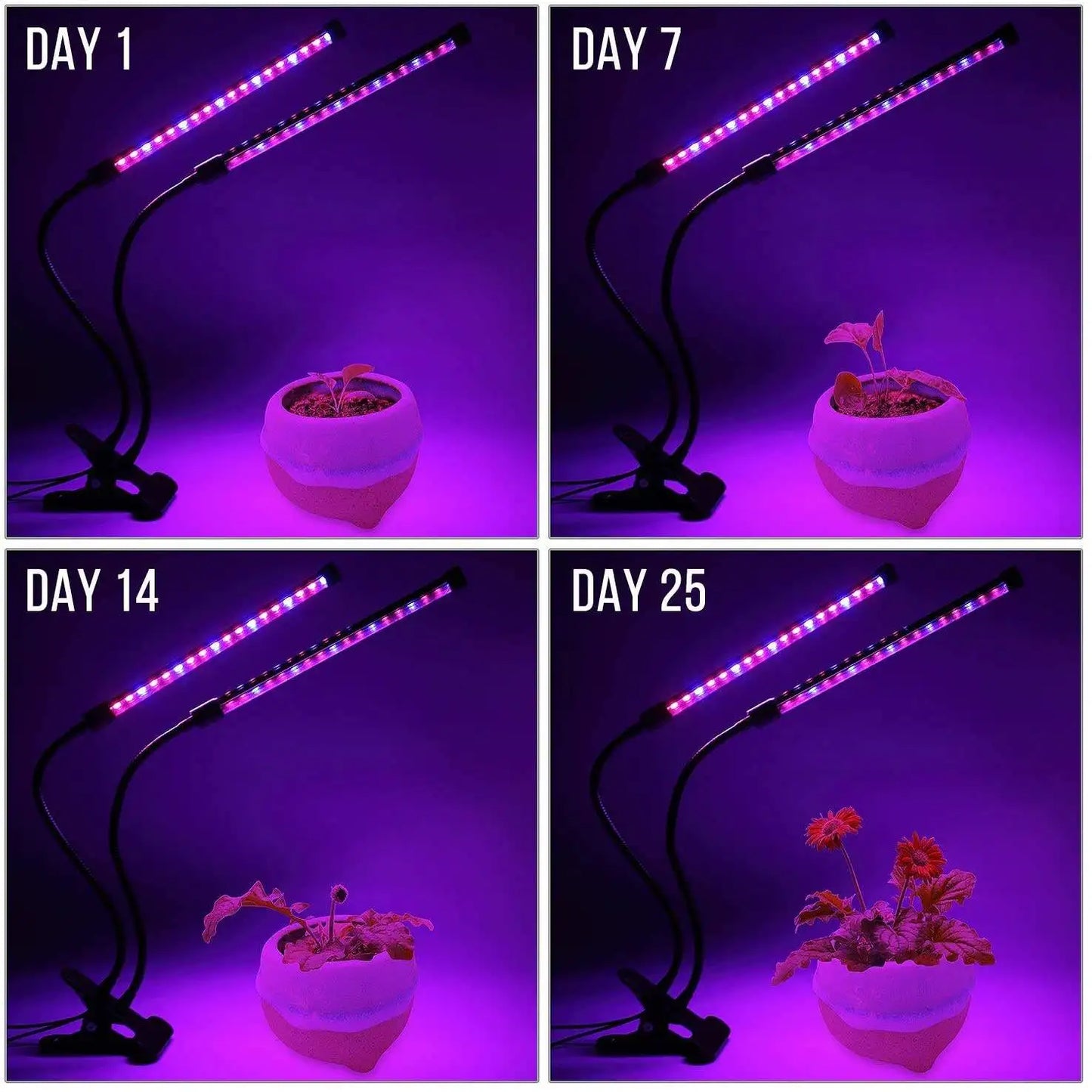 Full Spectrum USB LED Plant Grow Light with 10 Dimmable Levels and Timer