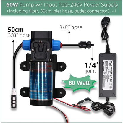 5–50M 45W Pump Self-Priming Irrigation System Garden Spray Cooling Kit.