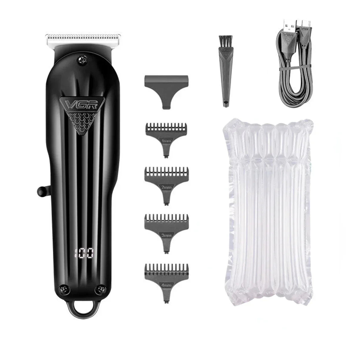VGR V-282 Professional Cordless Hair Clipper with LED Display and Precision Blades