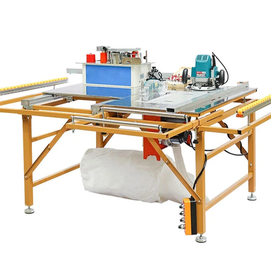 Multifunction Folding Electric Woodworking Table Saw with Sliding Guide & Stainless Steel Top