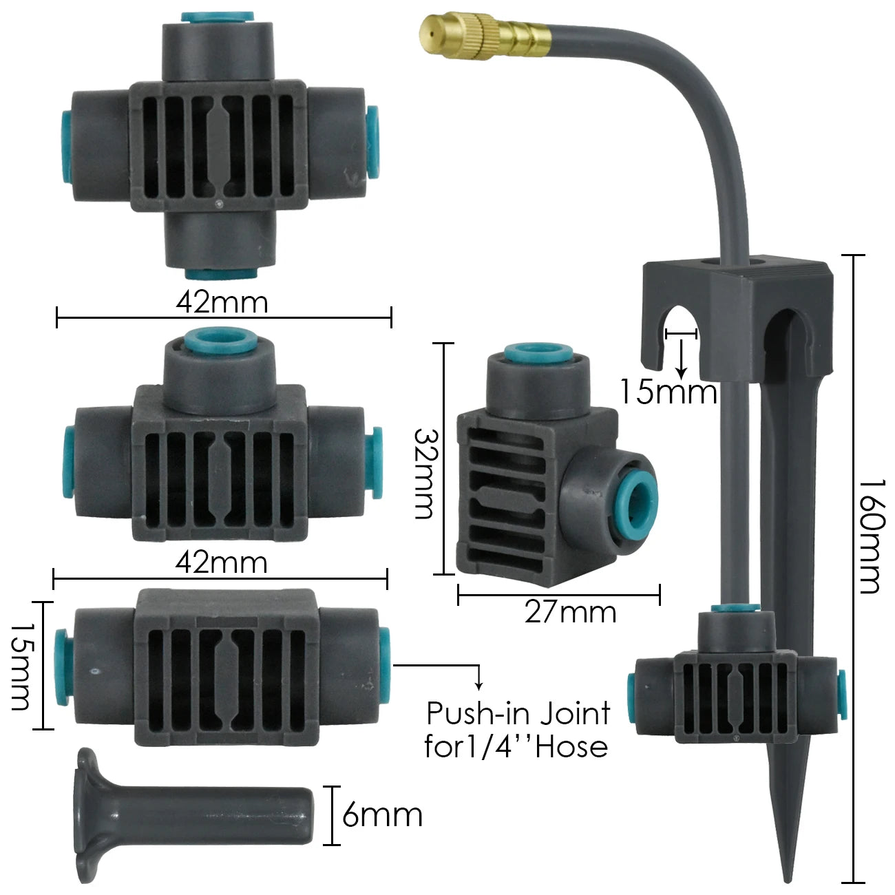 5M-30M Garden Watering System Self-priming Pump Timer 360° Bendable Mist Brass Cooling Sprinkler Drip Irrigation Kit Pot Bonsai