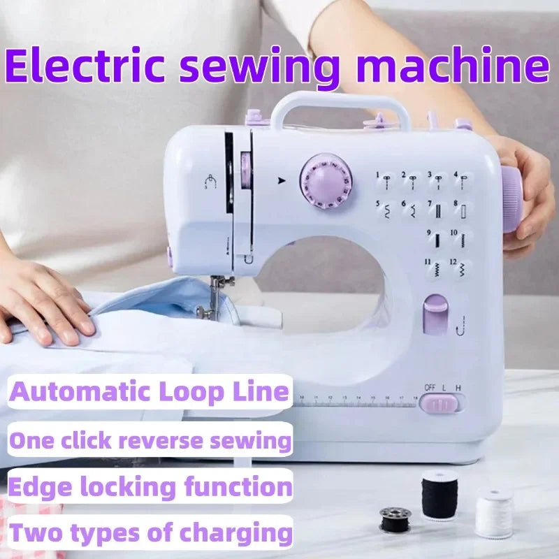 Compact Mini Sewing Machine With 12 Built-In Stitches